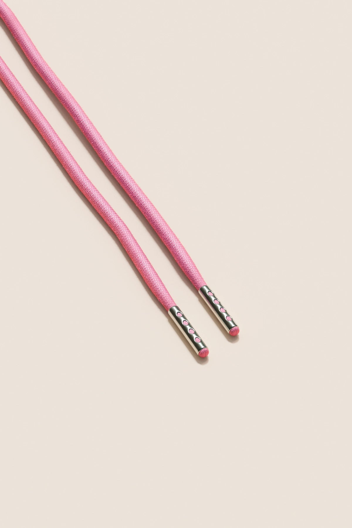 Senkels Flamingo Pink 4mm Round Waxed Shoelaces with Nickel Aglets
