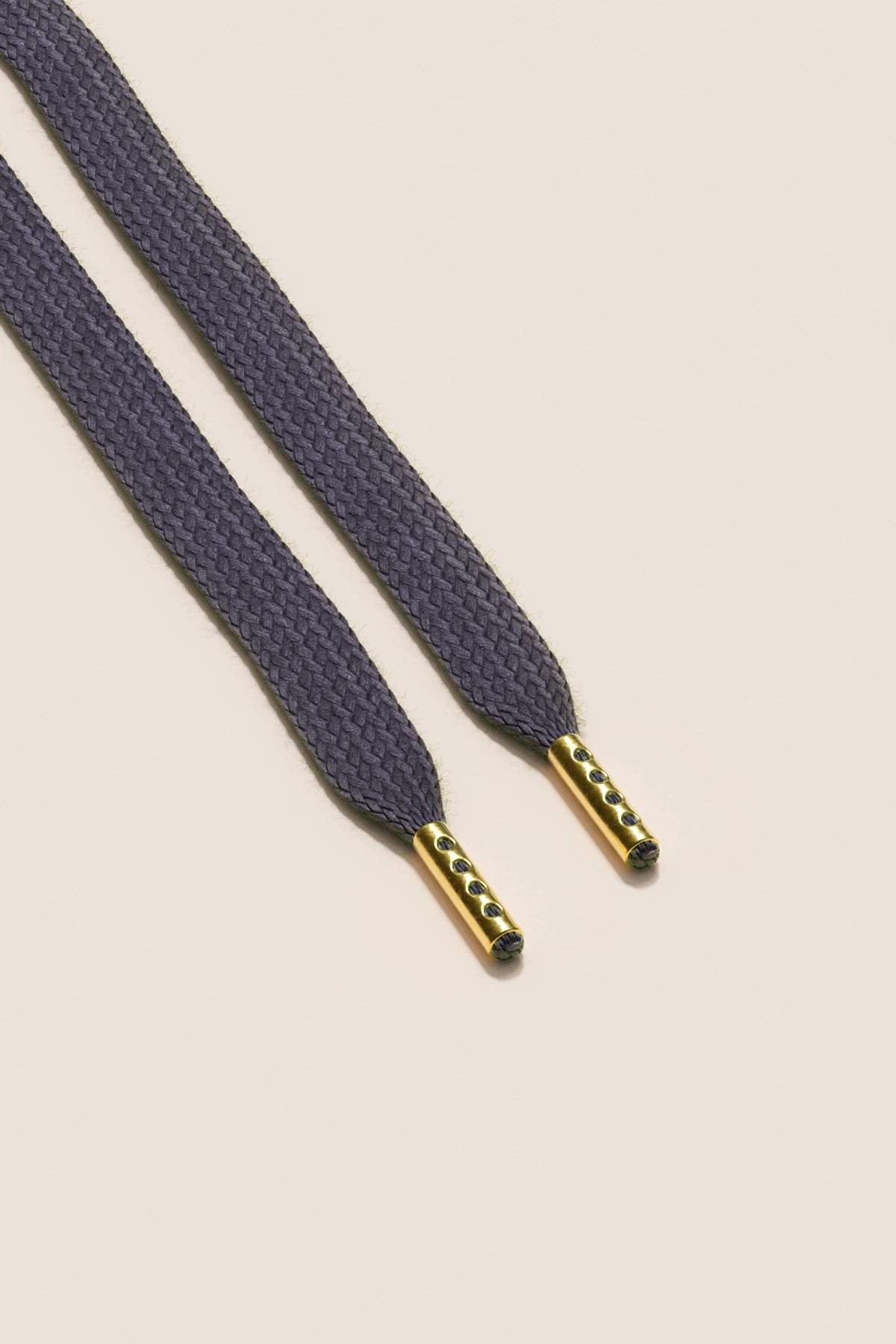 Senkels Night Grey Sneaker Shoelaces with Gold Aglets