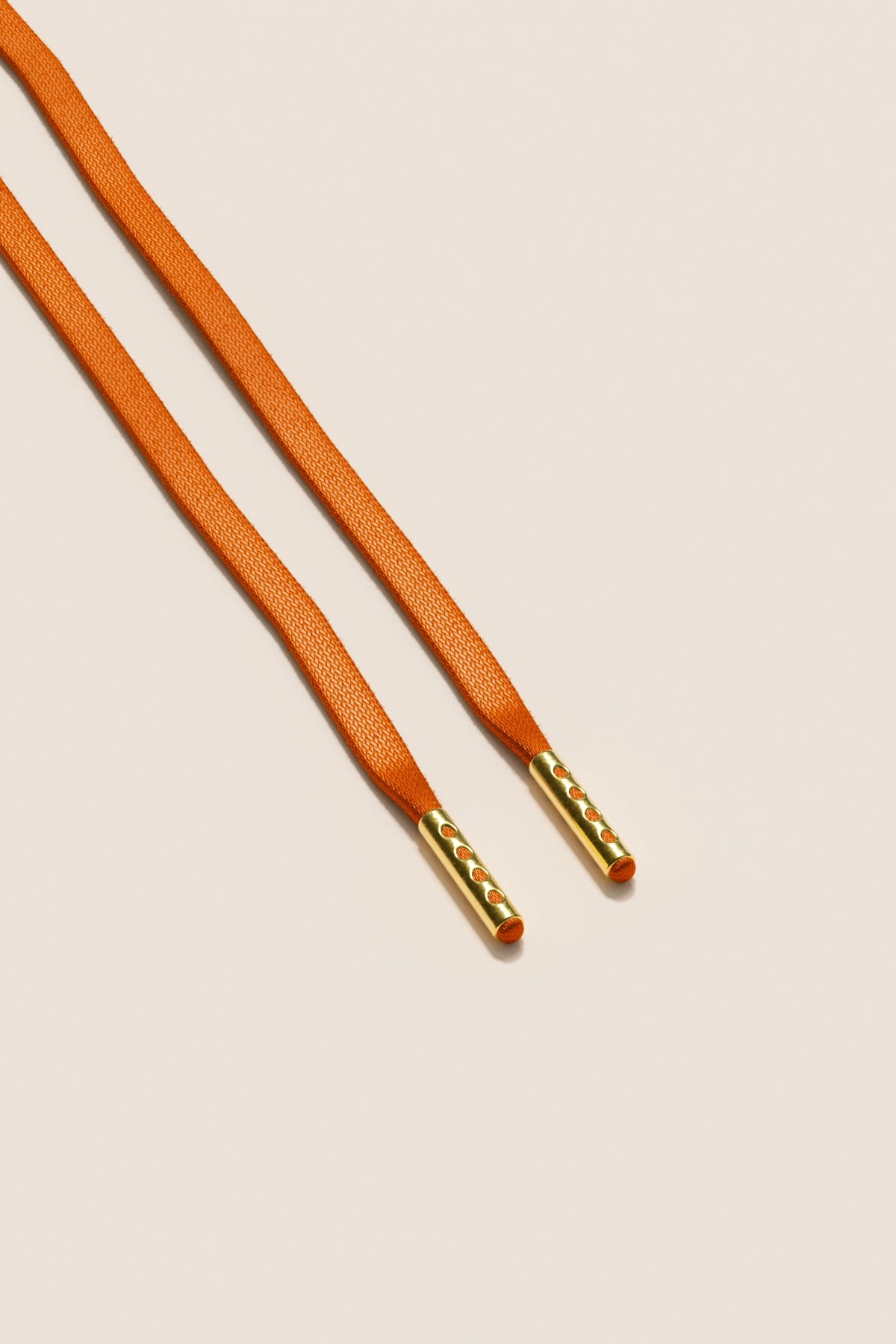 Senkels Orange 3mm Flat Waxed Shoelaces with Gold Aglets
