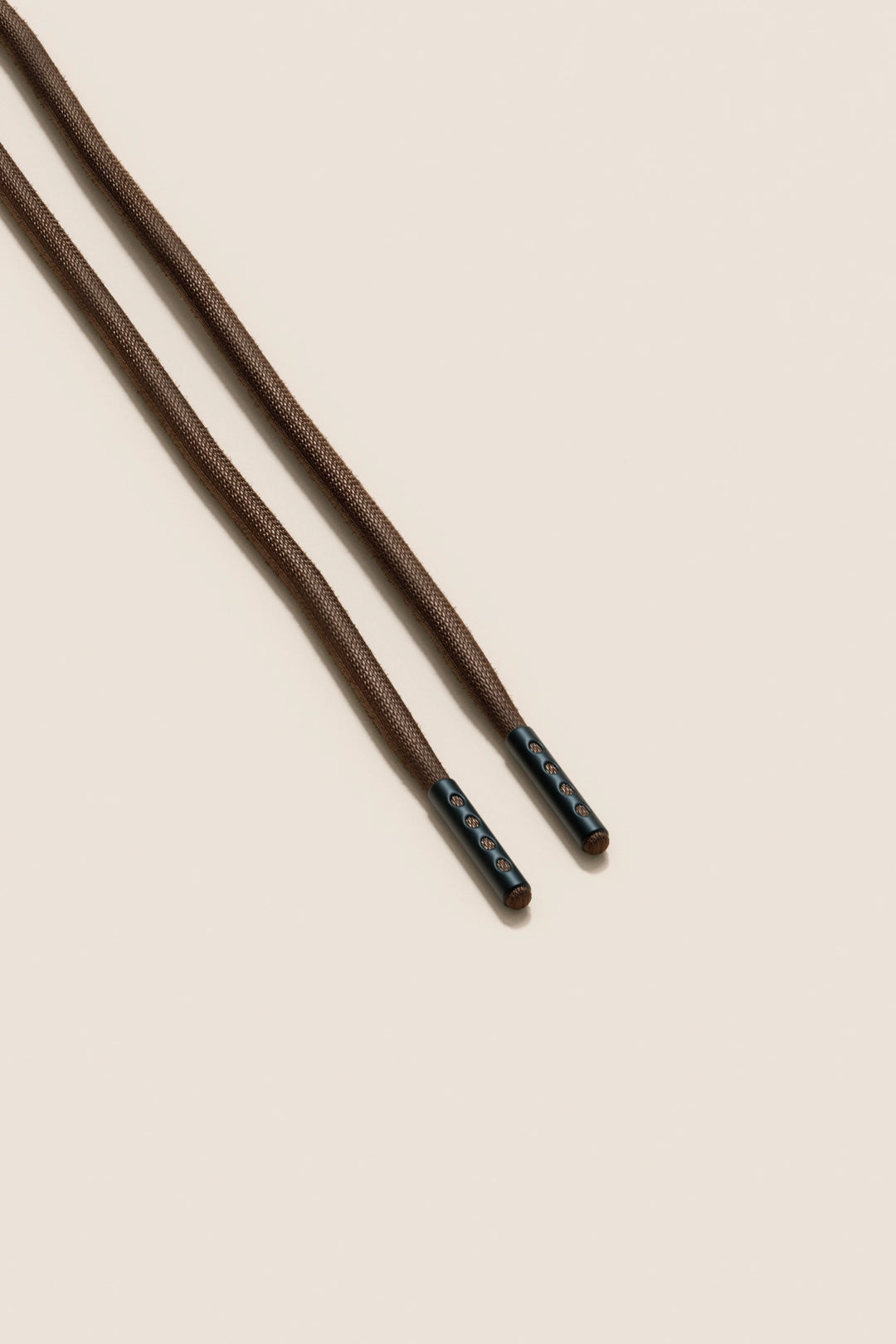 Senkels Chocolate Brown 4mm Round Waxed Shoelaces with Black Matte Aglets