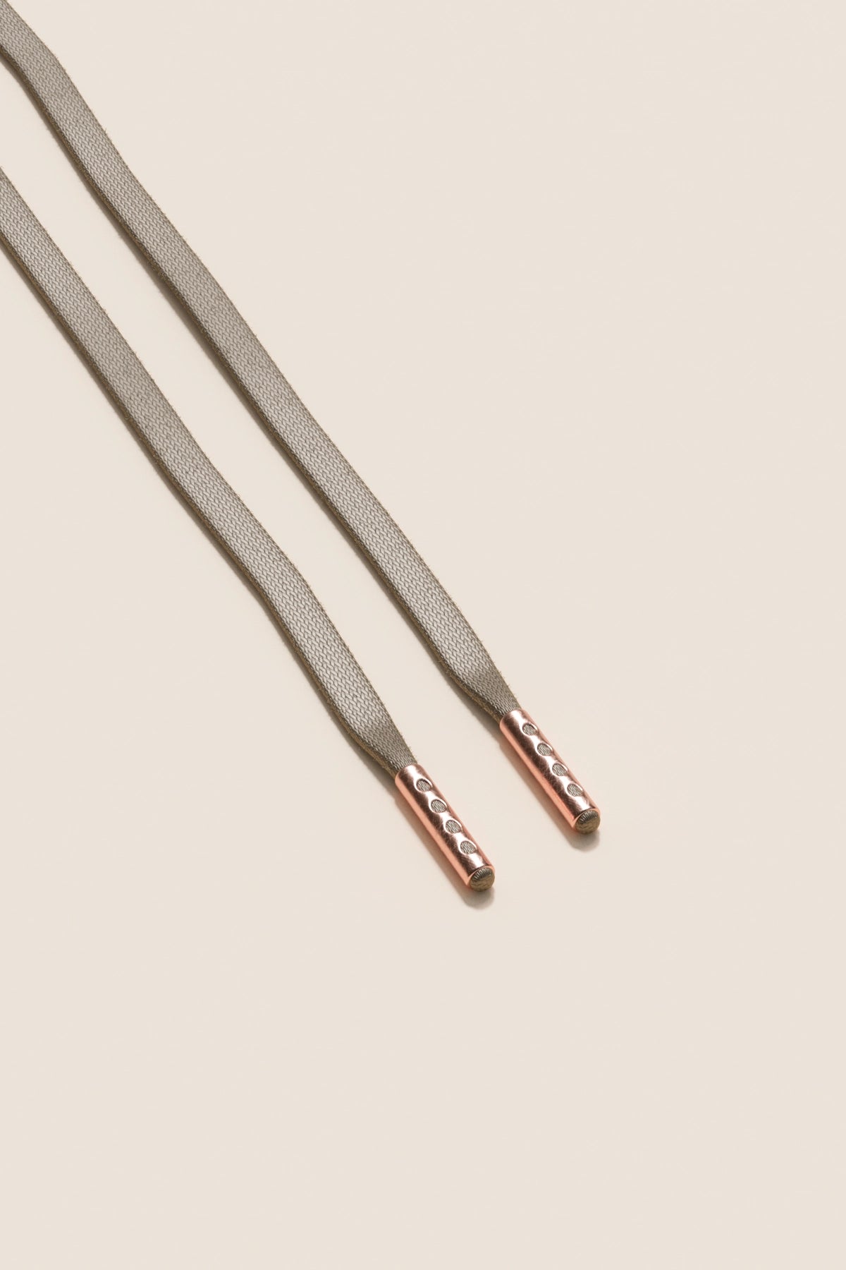 Senkels Graphite Grey 3mm Flat Waxed Shoelaces with Rose Gold Aglets