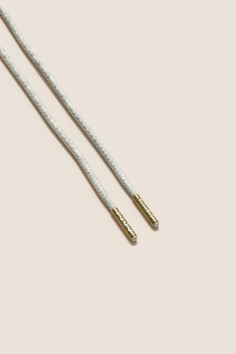 Senkels Light Grey 2.5mm Round Waxed Shoelaces with Brass Aglets