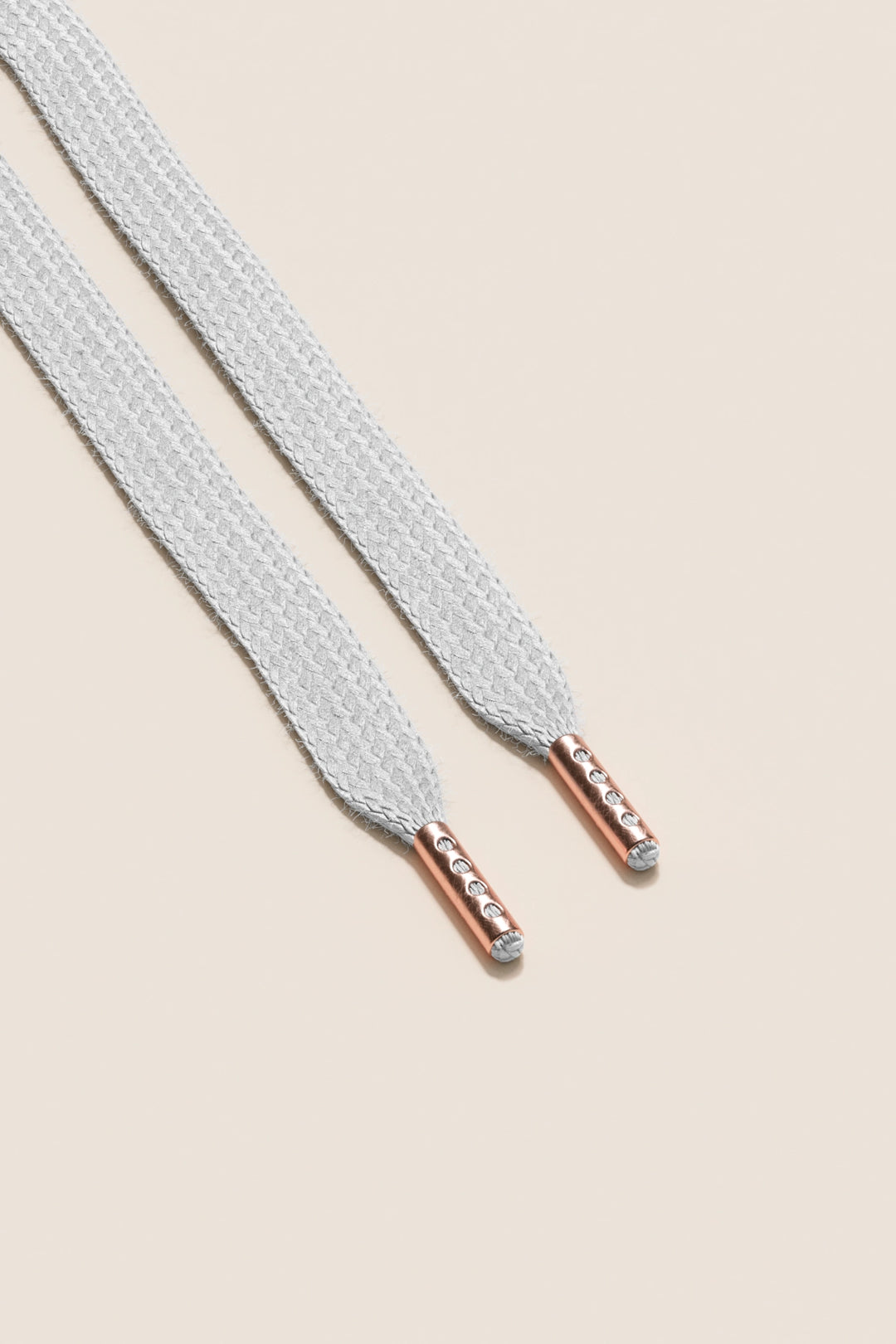 Senkels Light Grey Sneaker Shoelaces with Rose Gold Aglets