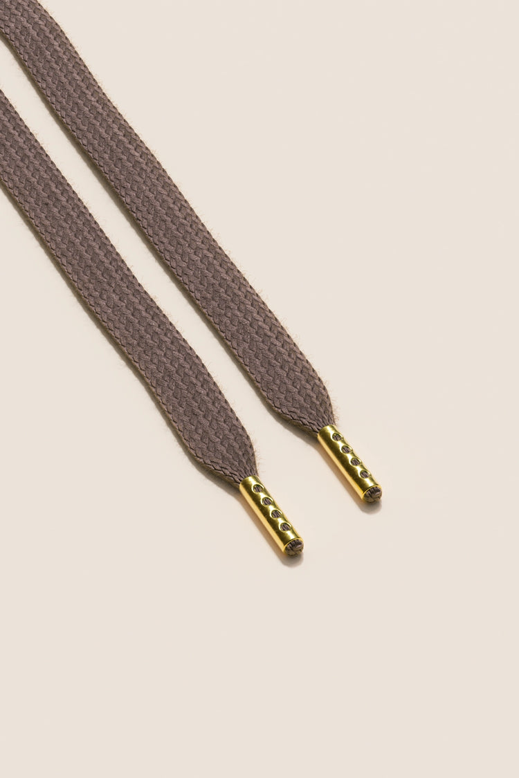 Senkels Mauve Grey  Sneaker Shoelaces with Gold Aglets