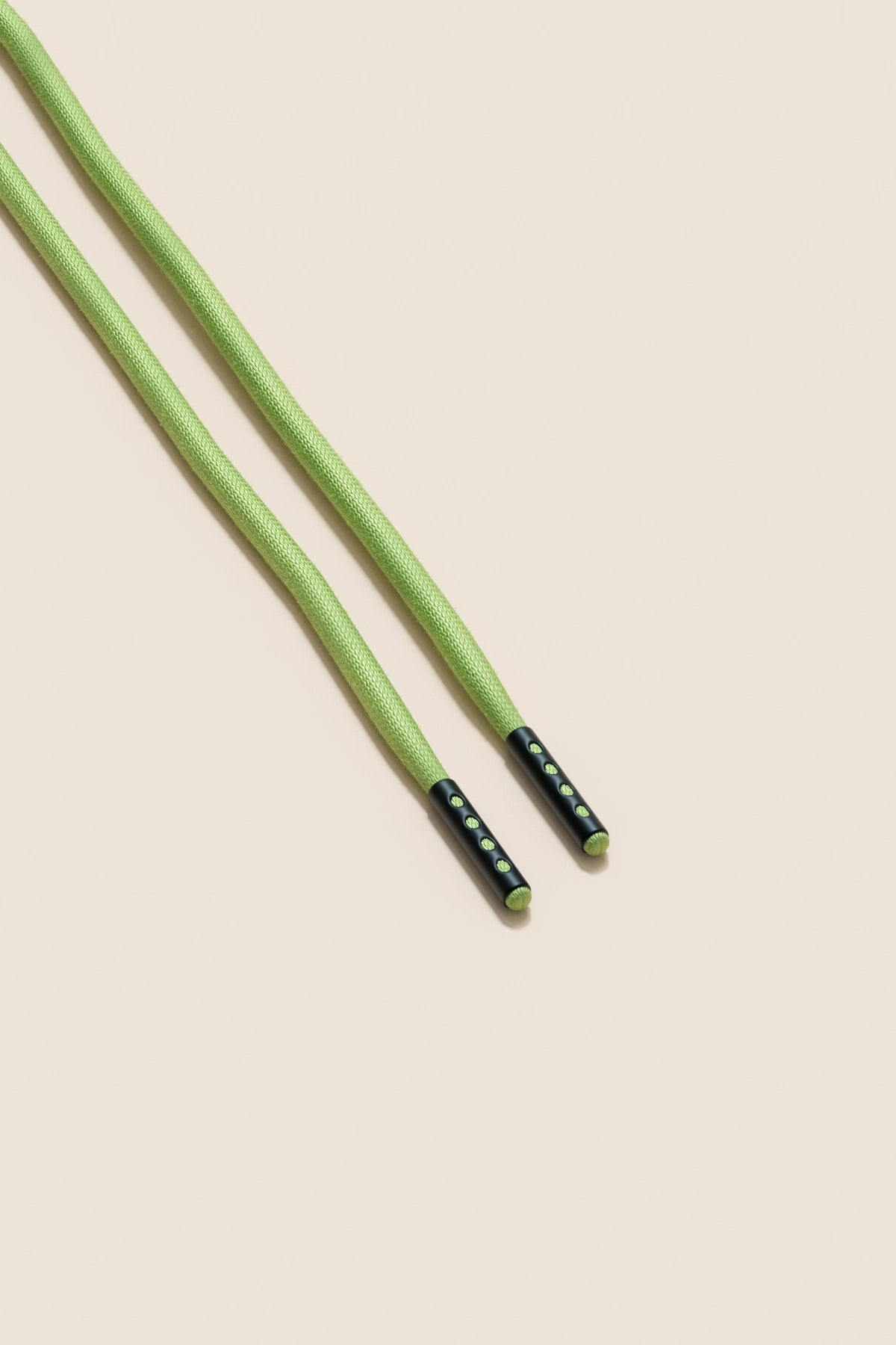 Senkels Pastel Green 4mm Round Waxed Shoelaces with Black Matte Aglets