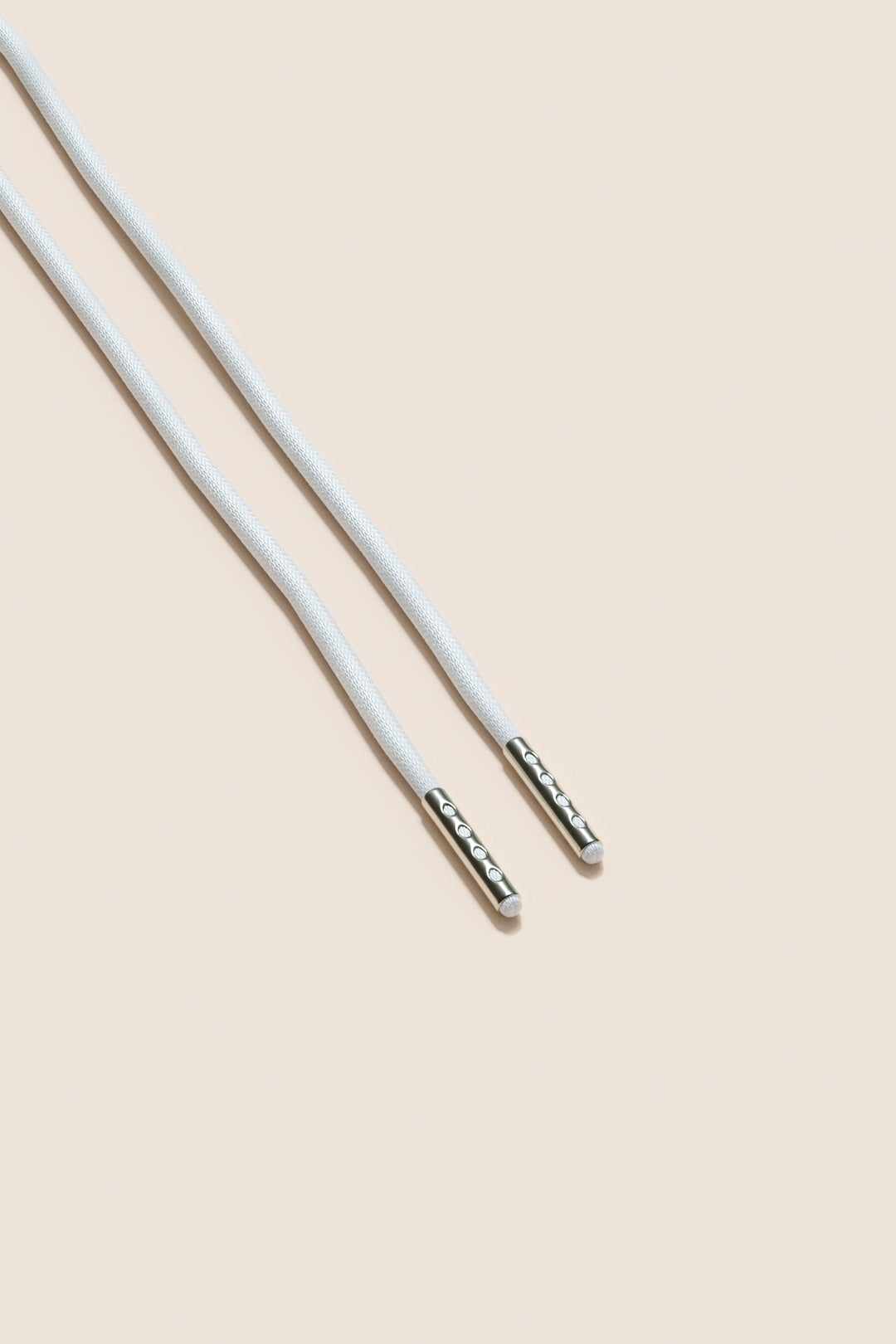 Senkels White 2.5mm Round Waxed Shoelaces with Nickel Aglets