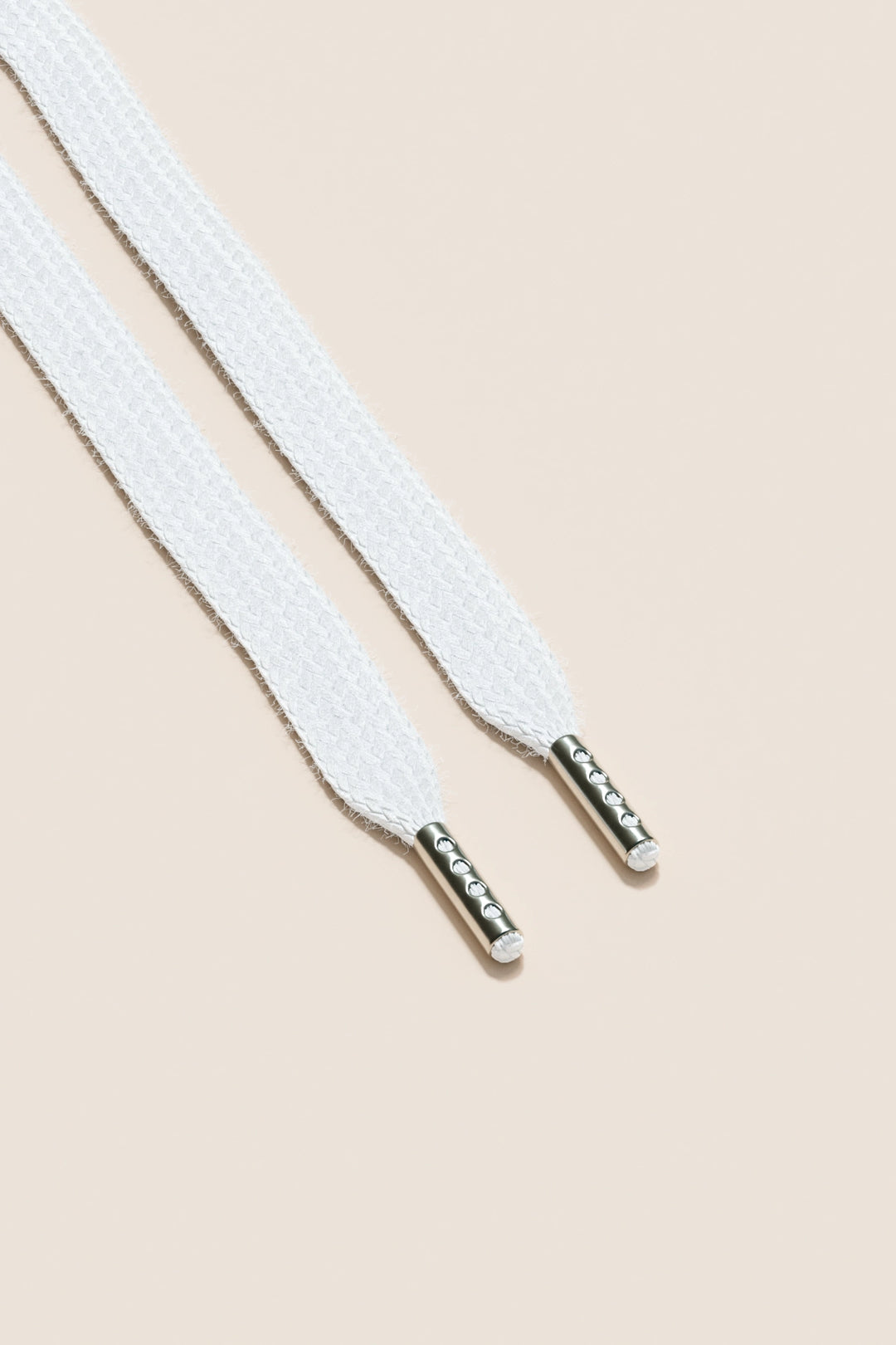 Senkels White Sneaker Shoelaces with Nickel Aglets