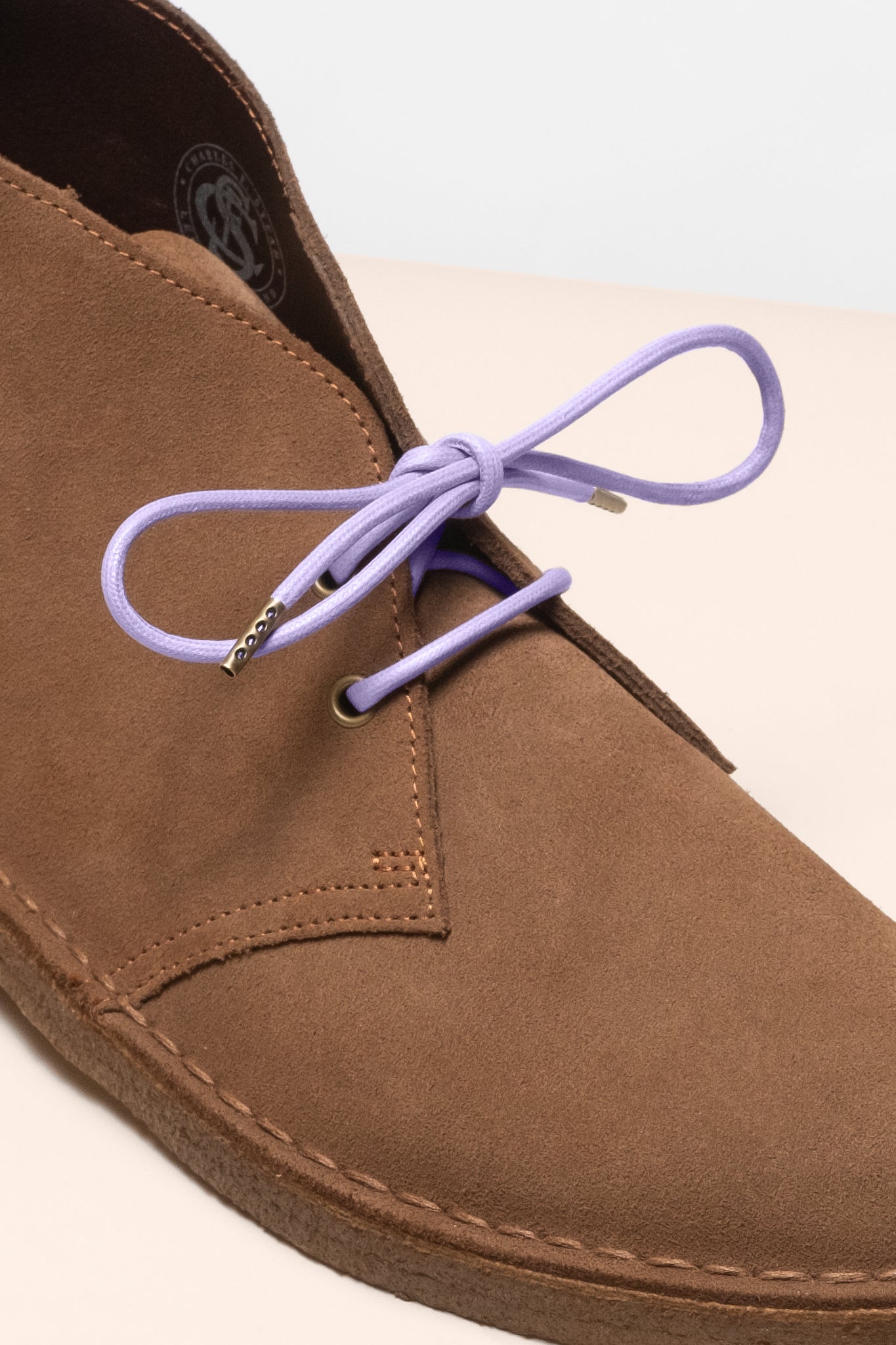 Lilac - 4mm round waxed shoelaces for boots and shoes made from 100% organic cotton - Senkels
